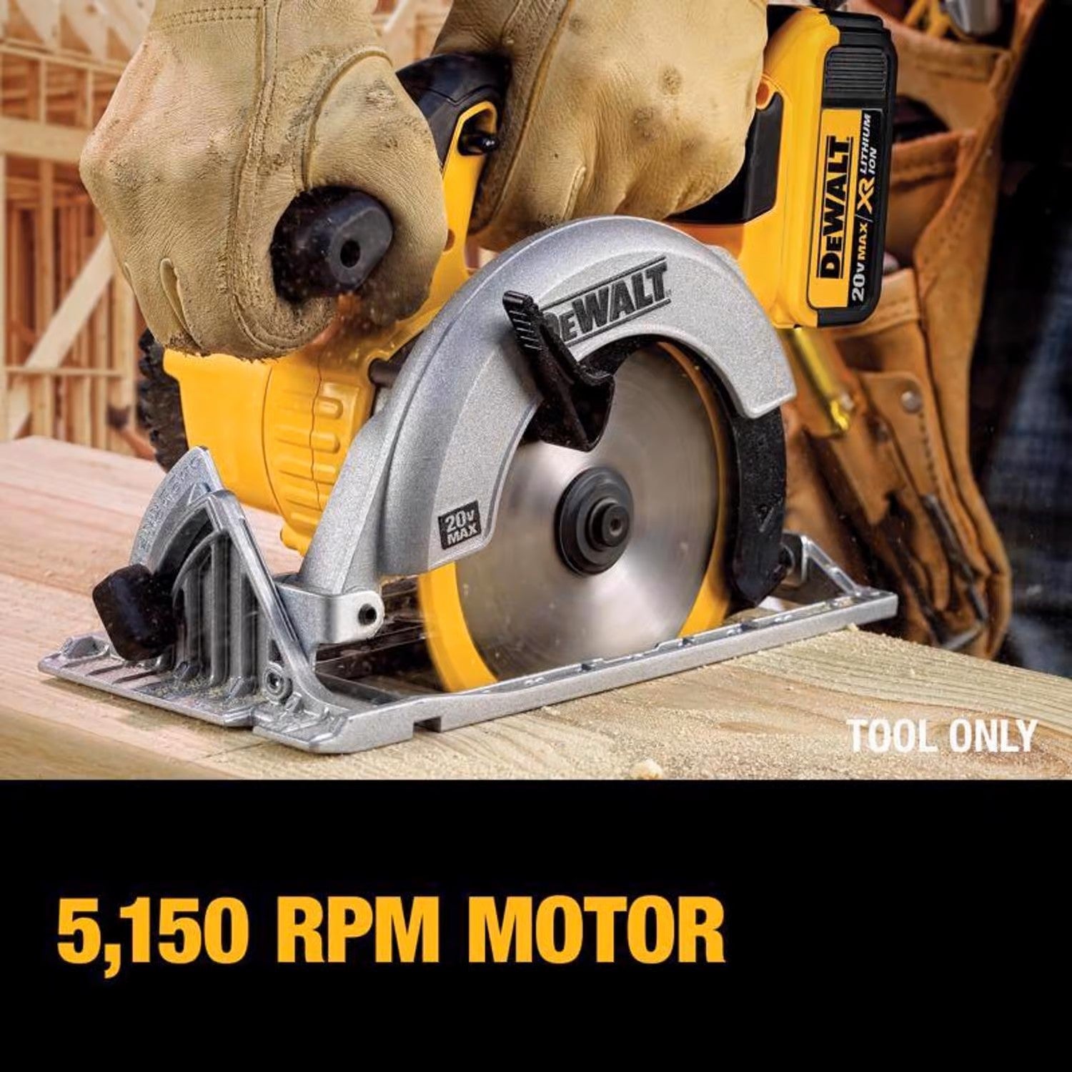 Circular Saw 20V MAX 6-1/2 in. Cordless Brushed (Tool Only)
