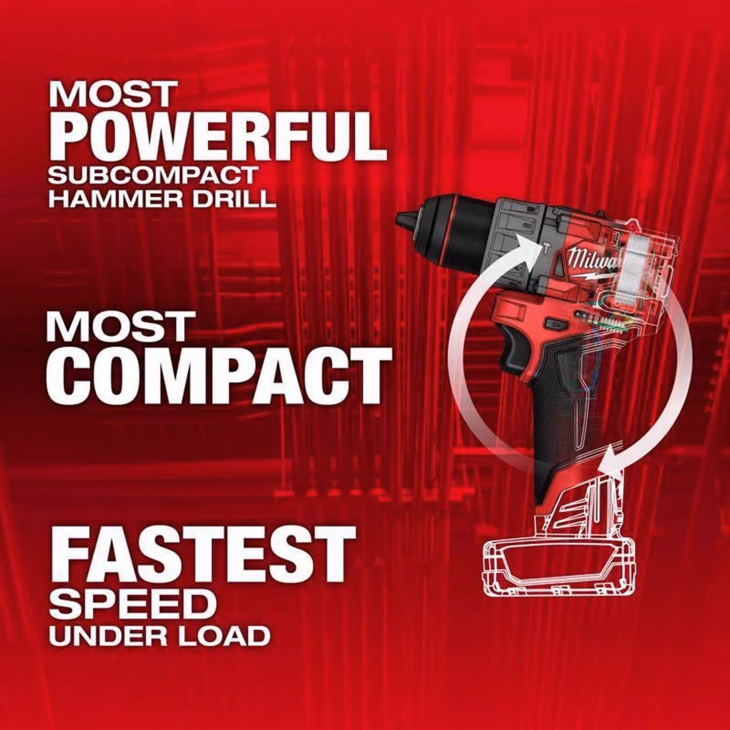 M12 Hammer Drill Fuel 1/2 in. Brushless Cordless  (Tool Only)