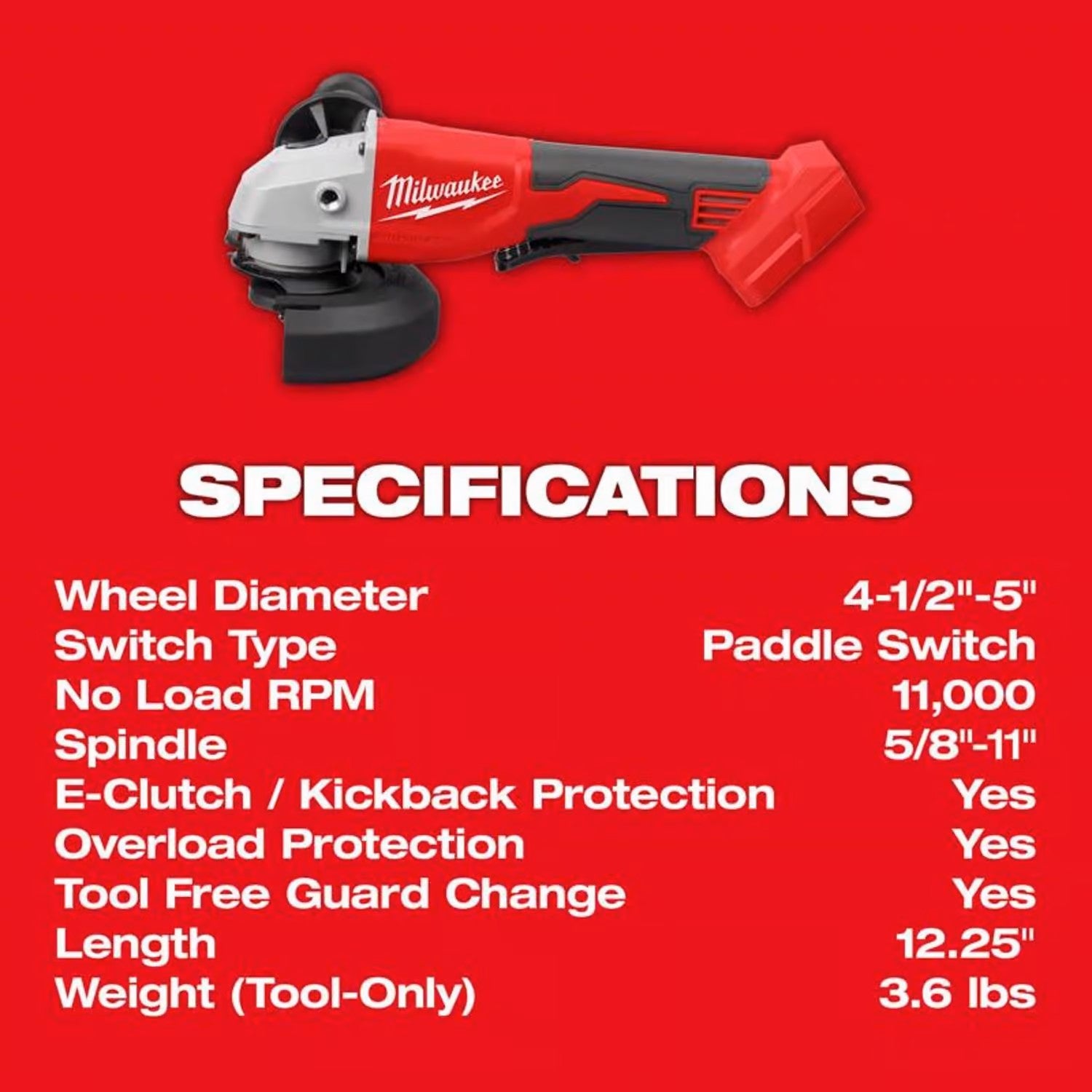 M18 Cut-Off/Angle Grinder Cordless 4-1/2 to (Tool Only