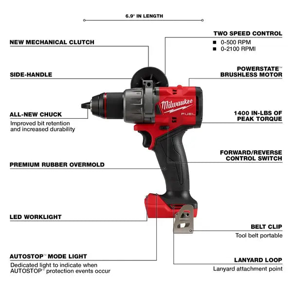 M18 Hammer Drill/Drive Fuel 1/2 in. Brushless Cordless  (Tool Only)